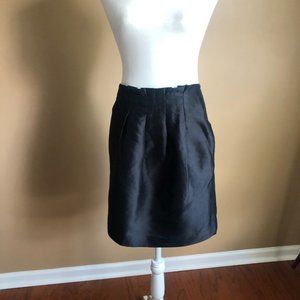 Banana Republic Size 4 Black Silk Skirt with Front Pleats